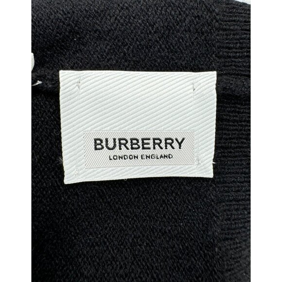 Burberry BB Roundel Logo Graphic Cashmere Blend Beanie Black - Picture 5 of 10